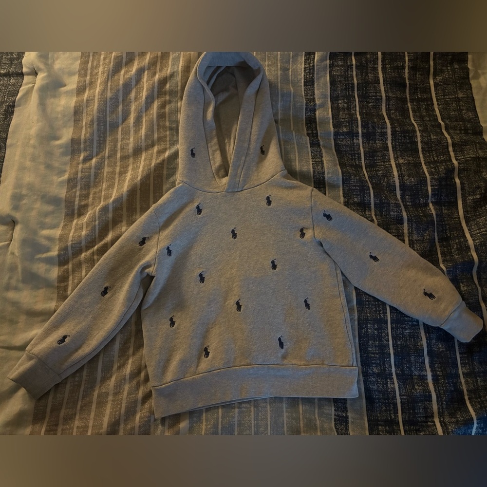 Ralph Lauren Gray Hoodie with Embroidered Logo